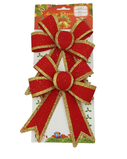 2 fundite pentru brad, Rosii, cu margini aurii,PVC