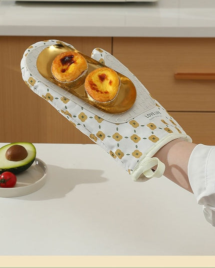 2 manusi cuptor manusa de bucatarie, rezistenta 330 grade, textil si cauciuc