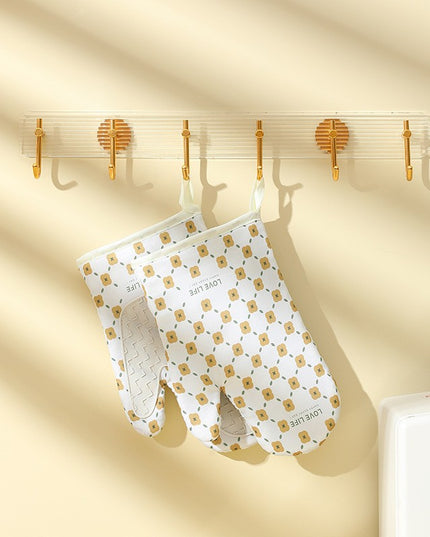 2 manusi cuptor manusa de bucatarie, rezistenta 330 grade, textil si cauciuc