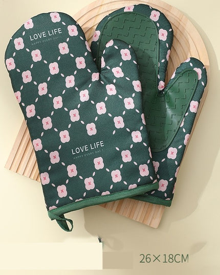 2 manusi cuptor manusa de bucatarie, rezistenta 330 grade, textil si cauciuc