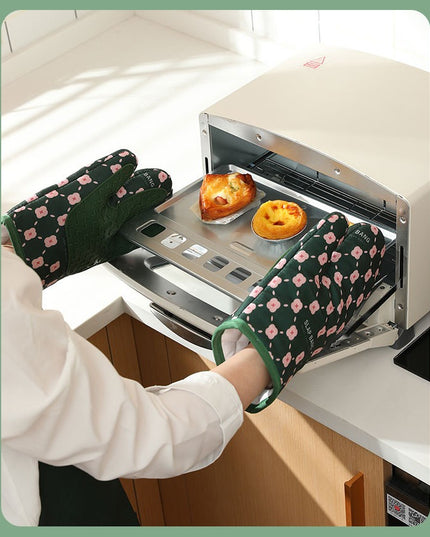 2 manusi cuptor manusa de bucatarie, rezistenta 330 grade, textil si cauciuc