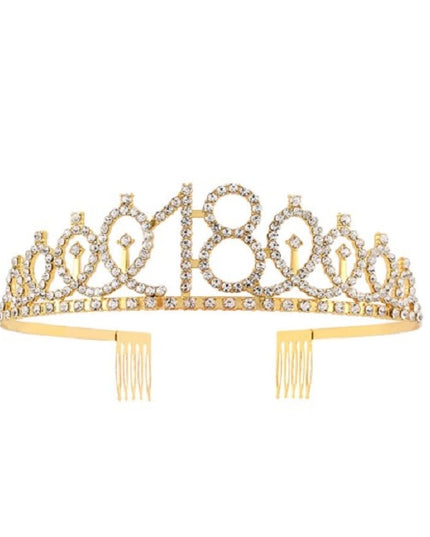 2 Piese pentru Majorat,Coronita Printesa Gold si Panglica 18&Fabulous