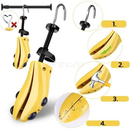 2 Sanuri/Calapoade Reglabilile, pentru Alungit si Largit Pantofi, Geanta si Incaltator Incluse, Universale, Unisex, din ABS Premium, Arc, Marime 30 - 36