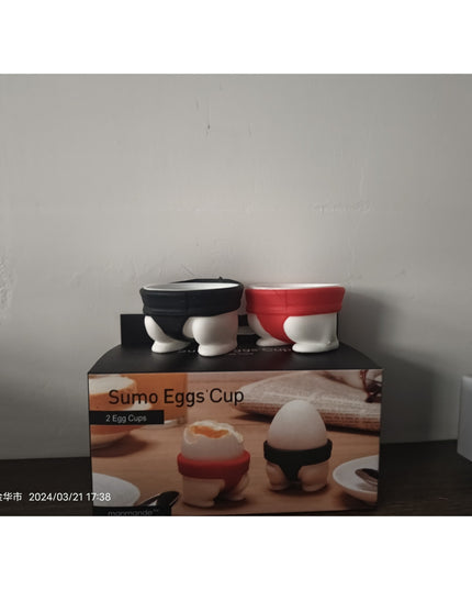 2 Suporturi pentru Oua Fierte, Model Sumo, din Silicon si PP