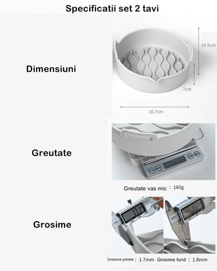 2 tavi din silicon ecologic pentru air fryer temperatura maxima 230 grade, reutilizabile, reciclabile, cu manere anti-alunecare, fund antiaderent