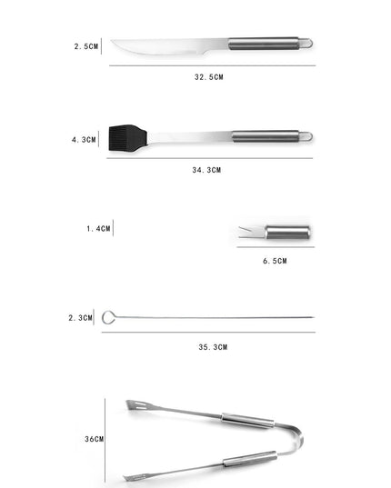 20 Ustensile pentru Gratar, din Otel Inoxidabil, Geanta Oxford
