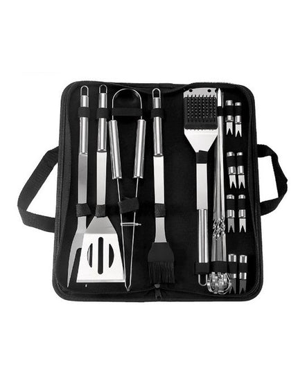 20 Ustensile pentru Gratar, din Otel Inoxidabil, Geanta Oxford