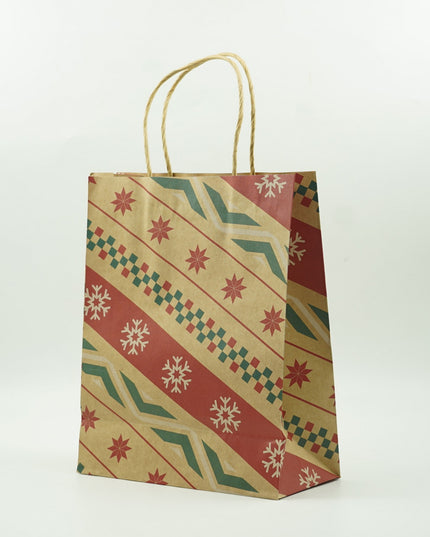 24 pungi cadou imprimeu tematica Craciun, model random, din hartie