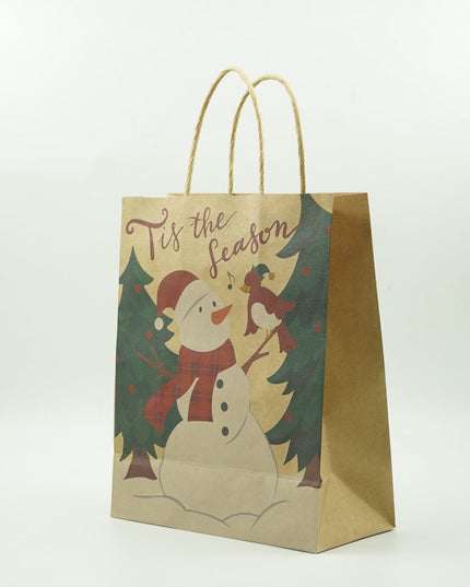 24 pungi cadou imprimeu tematica Craciun, model random, din hartie