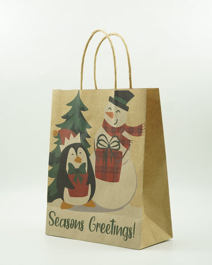 24 pungi cadou imprimeu tematica Craciun, model random, din hartie