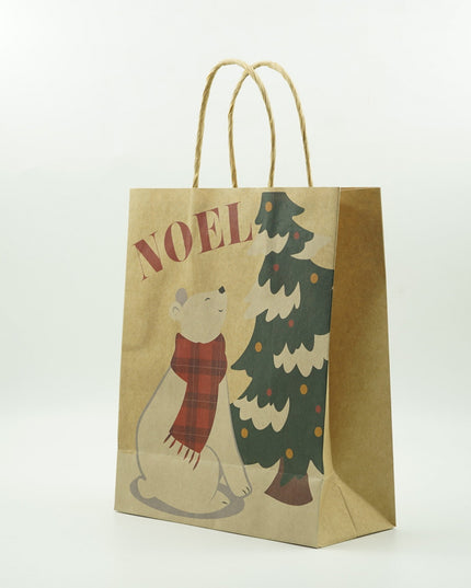 24 pungi cadou imprimeu tematica Craciun, model random, din hartie