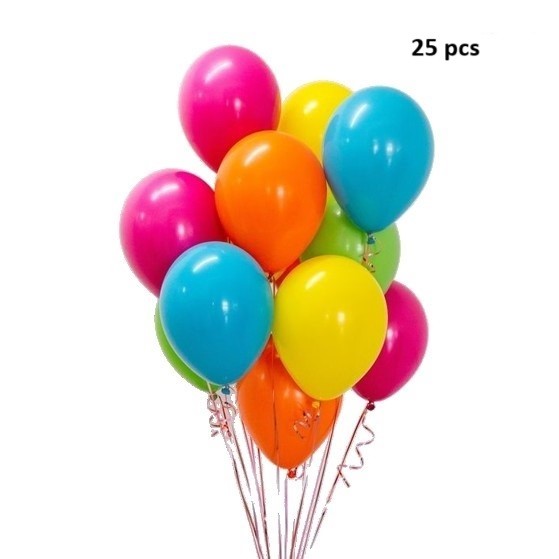 25 Baloane din Latex, Metalizate, Model Party,Multicolore, 2.8 g