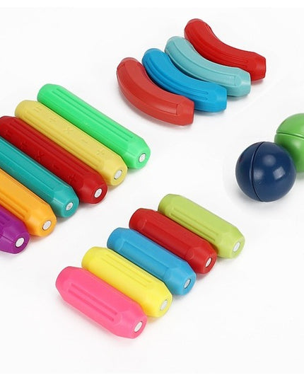 Set 25 de Piese Magnetice de Constructie, Puzzle, Forme, 3 Ani, ABS, Magnet, 16x6x14 cm