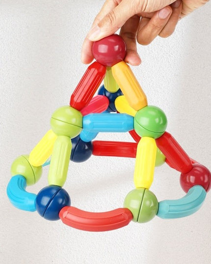 Set 25 de Piese Magnetice de Constructie, Puzzle, Forme, 3 Ani, ABS, Magnet, 16x6x14 cm
