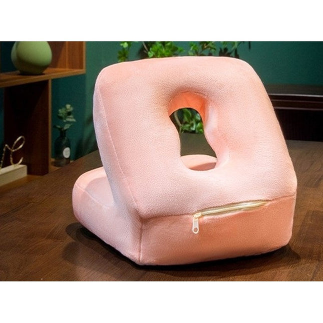 2in1 Patura Microfibra si Perna din Spuma, pentru Birou, Calatorii, Pauze, Model Iepuras, Microfibra,