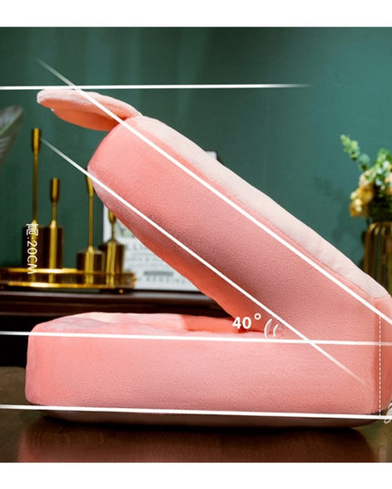 2in1 Patura Microfibra si Perna din Spuma, pentru Birou, Calatorii, Pauze, Model Iepuras, Microfibra,