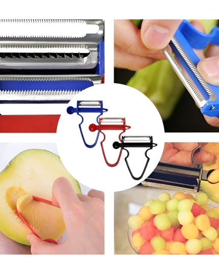 3 Accesorii de Decojire, Razuire si Feliere, pentru Legume si Fructe