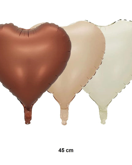 Set 3 Baloane din Folie Metalizata, Figurine Inimi, Tema Ziua Indragostitilor, 45 cm, Ambalaj Individual, Pai Inclus, Umflare cu Aer sau Heliu, /