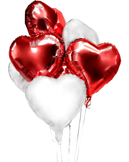 3 Baloane din Folie Metalizata, Model Inimi, Tema Ziua Indragostitilor,2 Rosii, 1