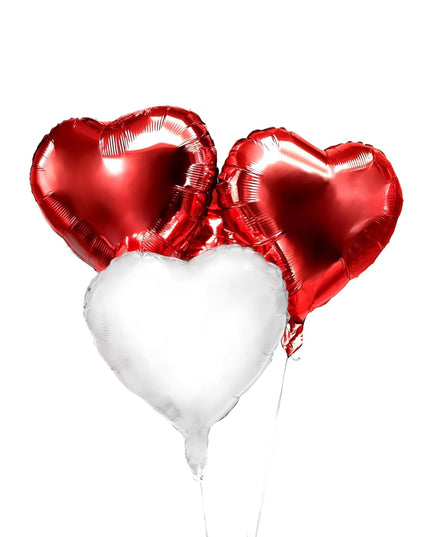 3 Baloane din Folie Metalizata, Model Inimi, Tema Ziua Indragostitilor,2 Rosii, 1