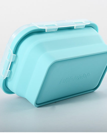 3 caserole pliabile din silicon, rezistenta la temperaturi ridicate, usor de depozitat si curatat, 350/500/800 ml, utilizare in cuptorul cu microunde, albastra