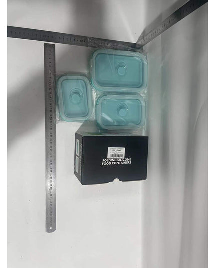 3 caserole pliabile din silicon, rezistenta la temperaturi ridicate, usor de depozitat si curatat, 350/500/800 ml, utilizare in cuptorul cu microunde, albastra