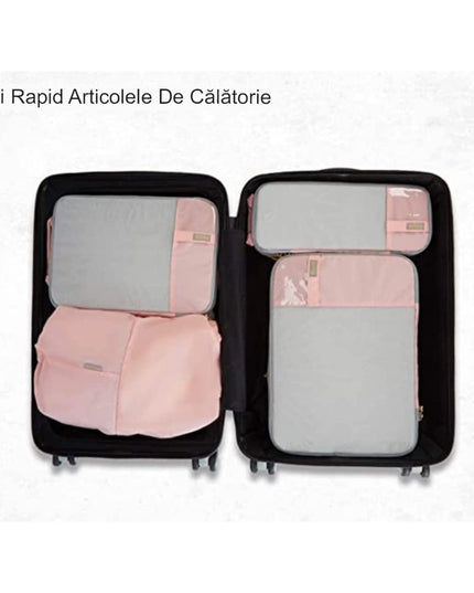 3 Genti de Calatorie Pentru Depozitare, Compresibile, 3 Dimensiuni, Mic, Mediu, Mare, Impermeabile, Fermoar Dublu