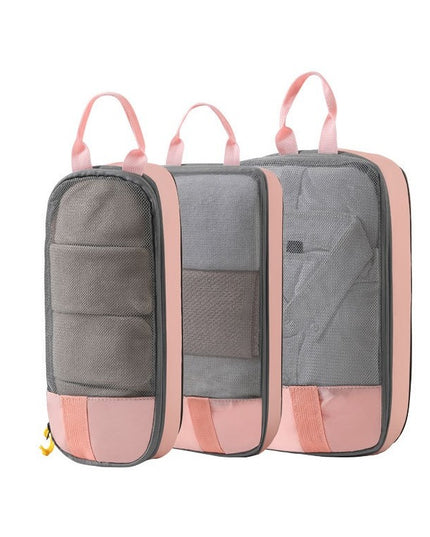 3 Genti de Calatorie Pentru Depozitare, Compresibile, 3 Dimensiuni, Mic, Mediu, Mare, Impermeabile, Fermoar Dublu