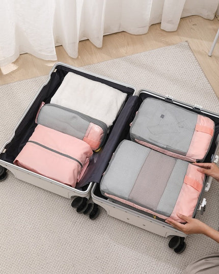 3 Genti de Calatorie Pentru Depozitare, Compresibile, 3 Dimensiuni, Mic, Mediu, Mare, Impermeabile, Fermoar Dublu