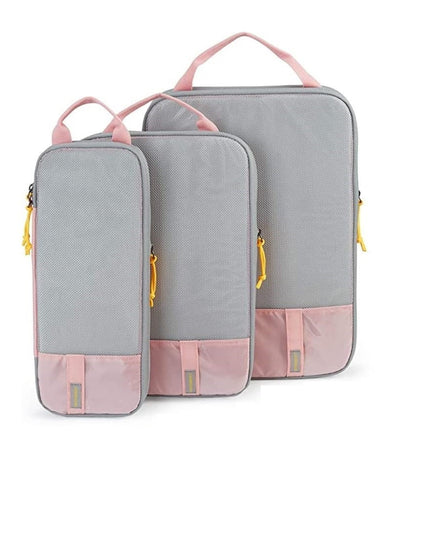 3 Genti de Calatorie Pentru Depozitare, Compresibile, 3 Dimensiuni, Mic, Mediu, Mare, Impermeabile, Fermoar Dublu