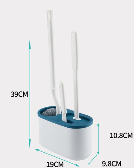 Set 3 Perii pentru Toaleta, din Silicon, Perie Zimtata, Cap Flexibil, Suport Adeziv pentru Montarea pe Perete, 39 x 19 x 9.8 cm, /