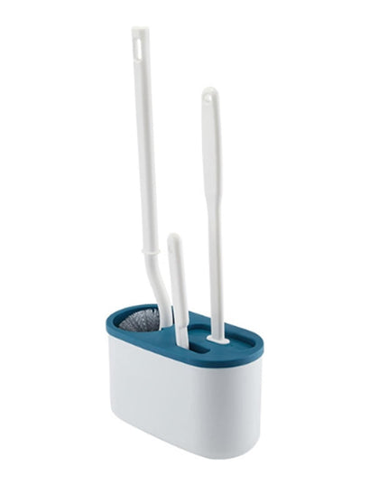 Set 3 Perii pentru Toaleta, din Silicon, Perie Zimtata, Cap Flexibil, Suport Adeziv pentru Montarea pe Perete, 39 x 19 x 9.8 cm, /