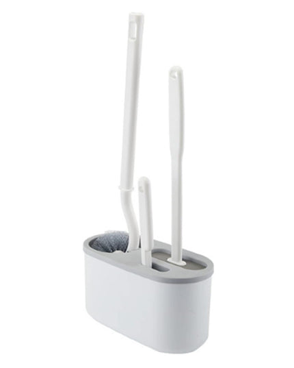 Set 3 Perii pentru Toaleta, din Silicon, Perie Zimtata, Cap Flexibil, Suport Adeziv pentru Montarea pe Perete, 39 x 19 x 9.8 cm, /