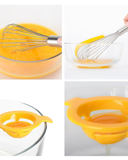 3 ustensile pentru bucatarie 2 teluri, un separator oua, inox/silicon