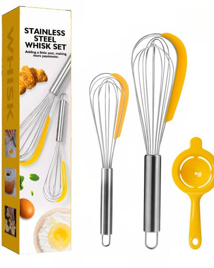 3 ustensile pentru bucatarie 2 teluri, un separator oua, inox/silicon