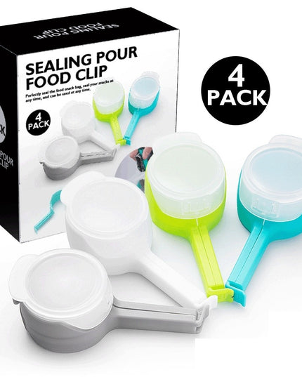 4 cleme cu capac pentru sigilare pungi alimente, material ABS