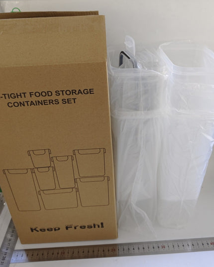 4 Recipiente din Plastic, pentru Alimente/Obiecte, Inchidere Ermetica, .8l