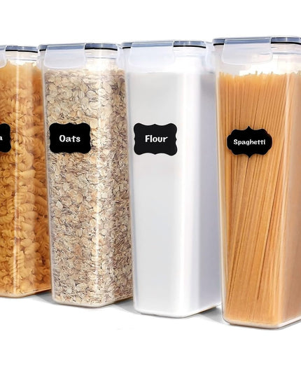 4 Recipiente din Plastic, pentru Alimente/Obiecte, Inchidere Ermetica, .8l