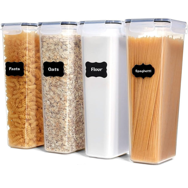 4 Recipiente din Plastic, pentru Alimente/Obiecte, Inchidere Ermetica, .8l