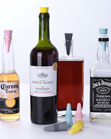 4 dopuri reutilizabile din silicon pentru sticle de vin, bautura
