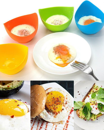 4 forme pentru oua posate din silicon rezistent la temperatura mare, usor de utilizat