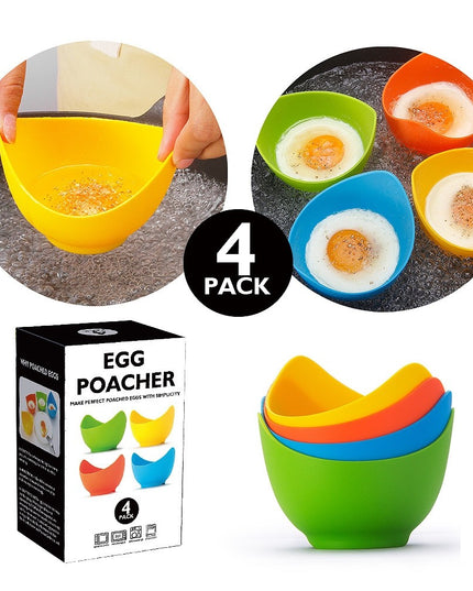 4 forme pentru oua posate din silicon rezistent la temperatura mare, usor de utilizat