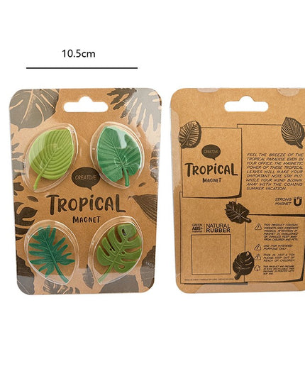 4 Magneti de Frigider, Model Frunze, din ABS si Magnet