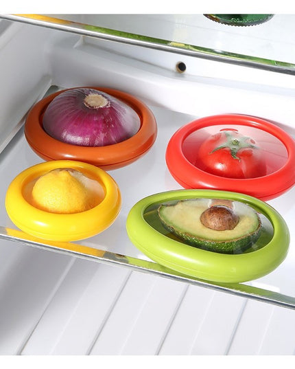 4 Recipiente pentru Pastrarea Proaspata a Legumelor, Cutii Portabile Sigilate Anti-oxidare, 4 Forme Diferite pentru Legume sau Fructe, Culori diferite