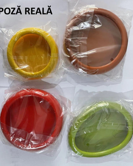 4 Recipiente pentru Pastrarea Proaspata a Legumelor, Cutii Portabile Sigilate Anti-oxidare, 4 Forme Diferite pentru Legume sau Fructe, Culori diferite