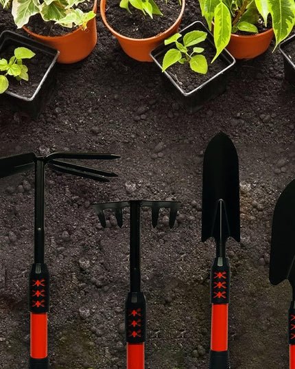 4 Unelte de Gradina Maner extensibil, pentru Plantare Prelucrare Sol si Ingrijire Plante, Material otel carbon