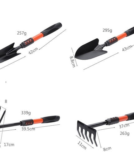 4 Unelte de Gradina Maner extensibil, pentru Plantare Prelucrare Sol si Ingrijire Plante, Material otel carbon