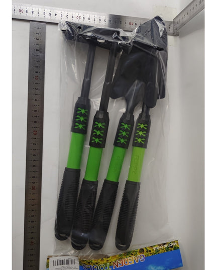 Set 4 Unelte de Gradina pentru Plantare, Prelucrare Sol si Ingrijire Plante, Material PVC Carbon, Grebla, Sapaliga cu Cap Dublu, Lopata Mica, Lopata Lata, 43 x 11 cm, /