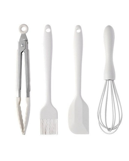 4 Ustensile de Bucatarie, din Silicon+Inox, Termorezistente, Antiaderente