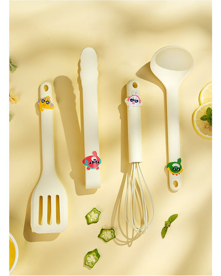 4 Ustensile de Bucatarie, pentru Copii, din Silicon, Termorezistente, Design Animat
